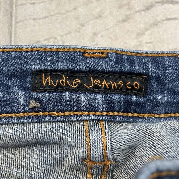 Nudie Jeans Co. Men's W30 x L32 Blue Skinny Lin Medium Wash 5-Pocket Denim Jeans - Picture 6 of 11